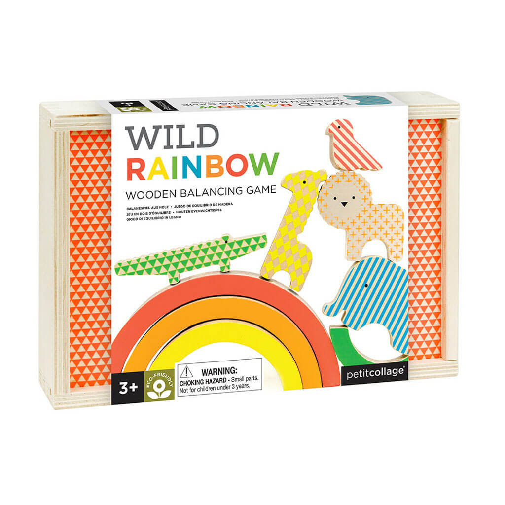 Wooden Rainbow Stacking Game