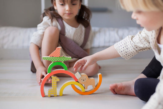 Wooden Rainbow Stacking Game