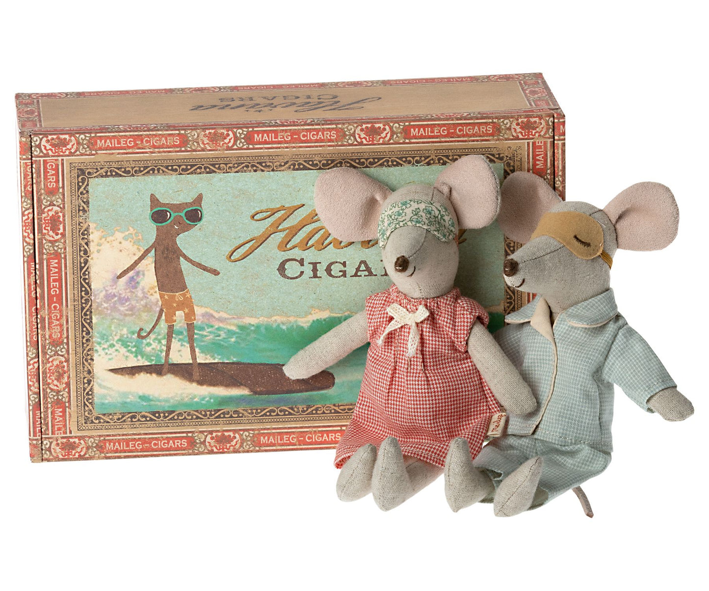 Maileg Mum and Dad in Cigarbox