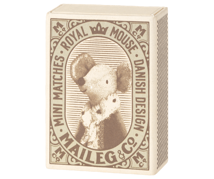 FW22 Sleepy/wakey baby mouse in matchbox - Blue