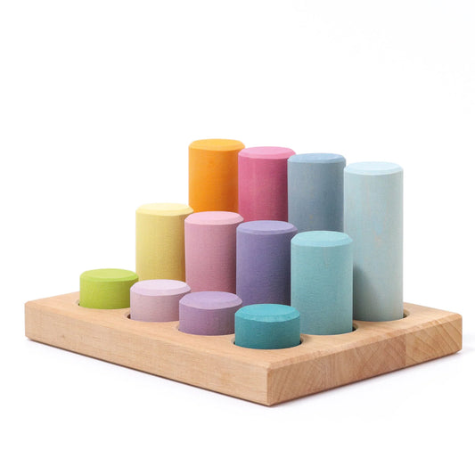 Grimm's Stacking Game Small Rollers Pastel