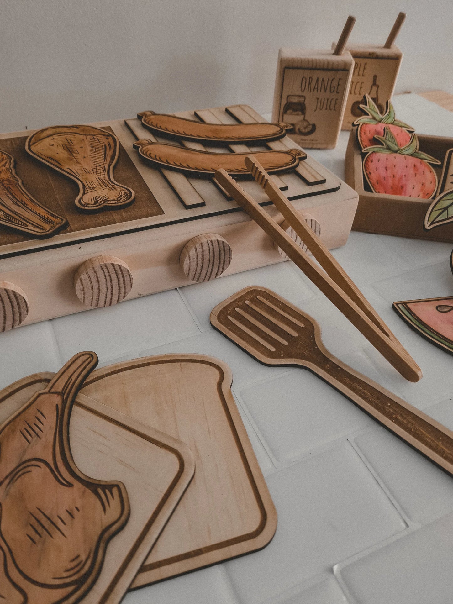 Wooden Barbecue Set